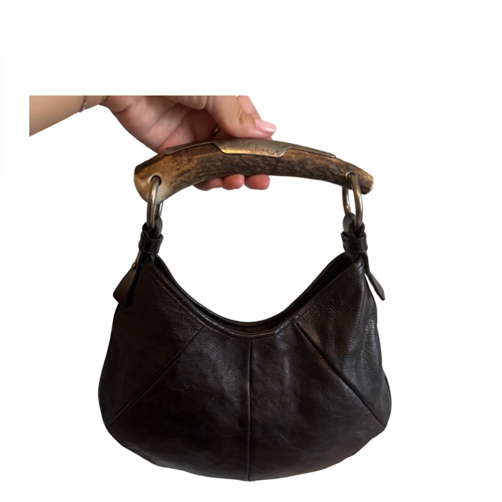 Vintage Yves Saint Laurent Mombasa Leather Bag with horn
